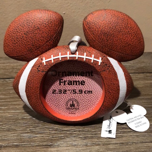 Disney Other - Disney football Mickey Mouse Ears photo ornament